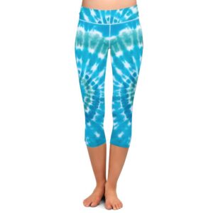 Aqua Tie Dye Capri Leggings