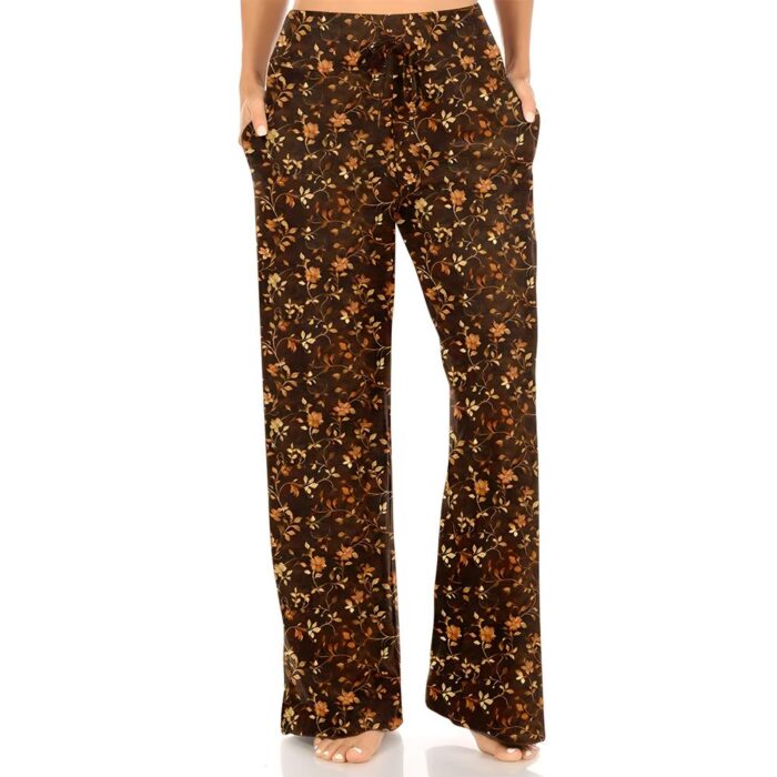 Autumn Blossom Wide-Leg Leggings