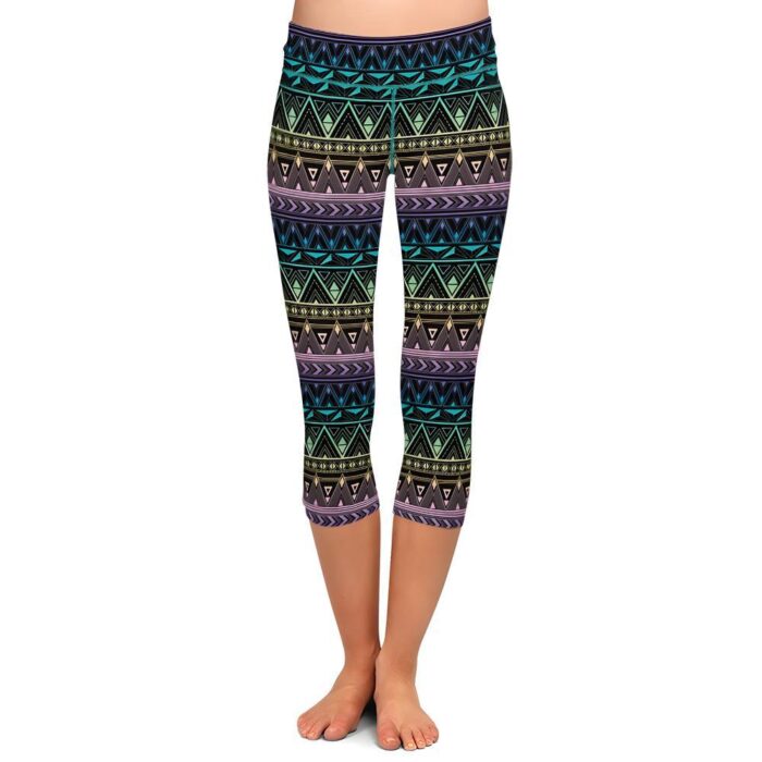 Aztec Tribal Capri Leggings