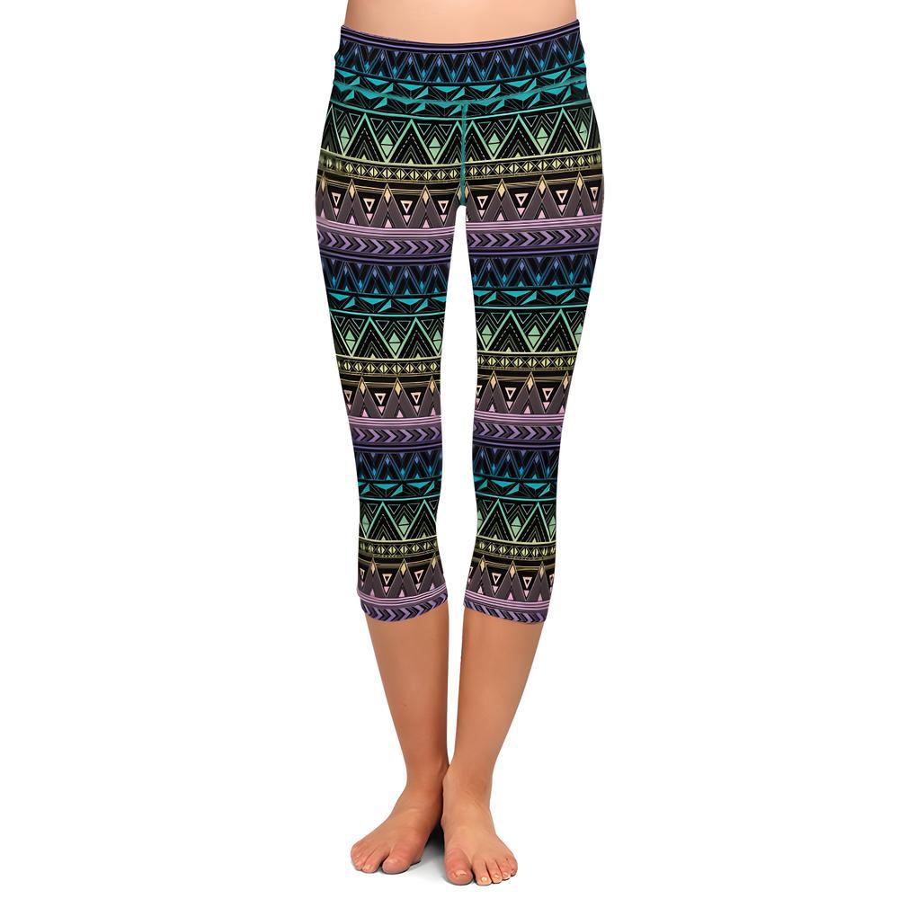Aztec Tribal Capri Leggings