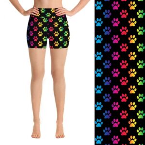 Colorful Paws Biker Shorts
