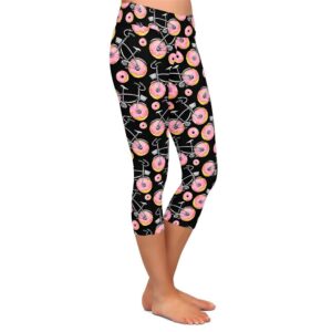 Pink Donut Bicycle Capri Leggings