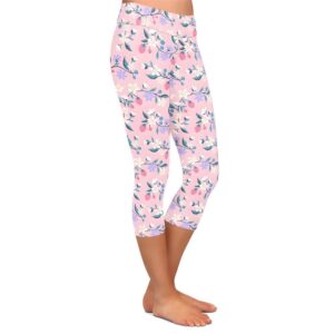 Floral Berry Capri Leggings