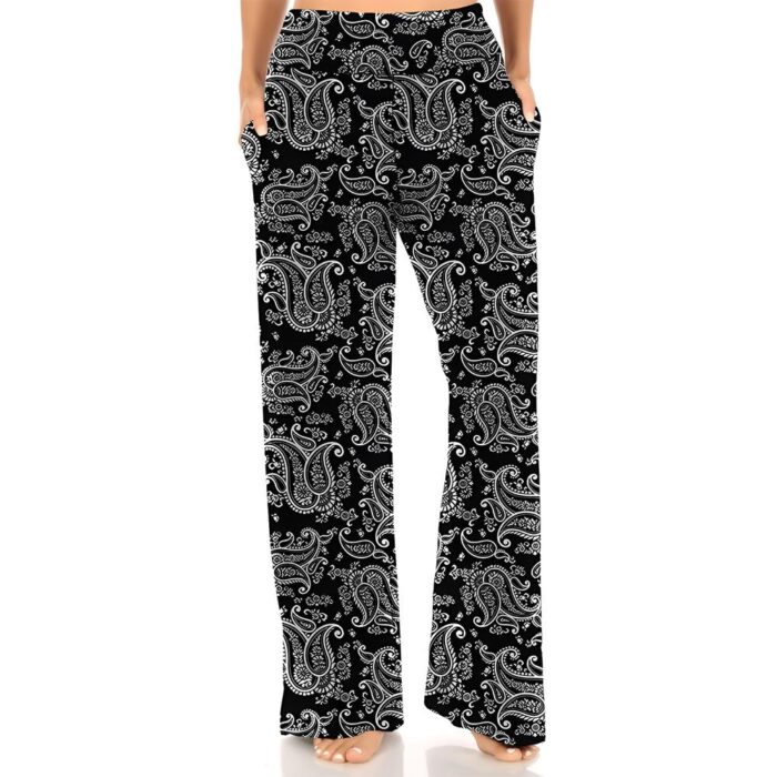 Midnight Paisley Wide-Leg Leggings