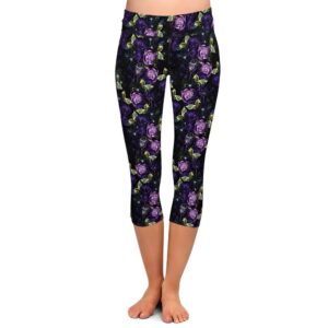 Midnight Rose Capri Leggings