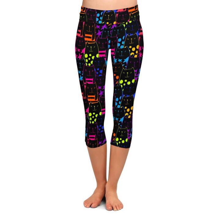 Neon Cat Capri Leggings