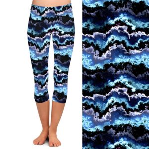 Oceanic Waves Capri Leggings