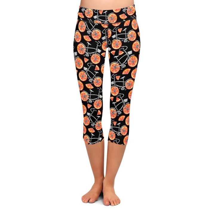 Orange Bicycle Capri Leggings