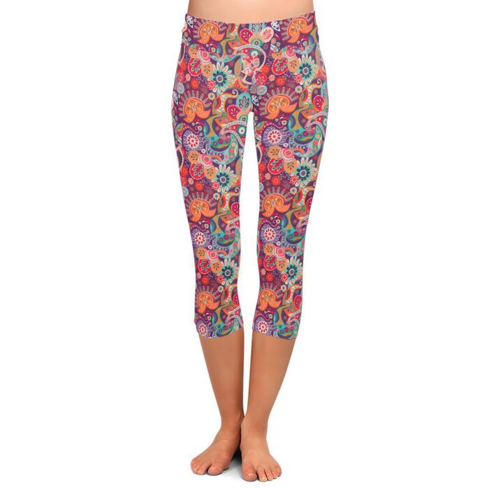 Ornate Paisley Capri Leggings