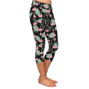 Pink Lotus Capri Leggings