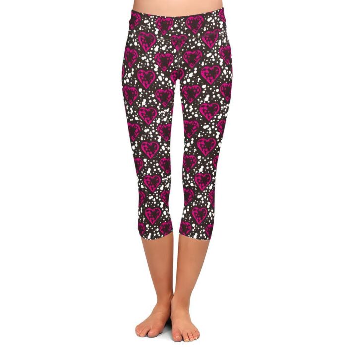 Polka Heart Capri Leggings