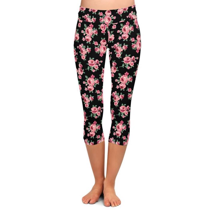 Rose Noir Capri Leggings