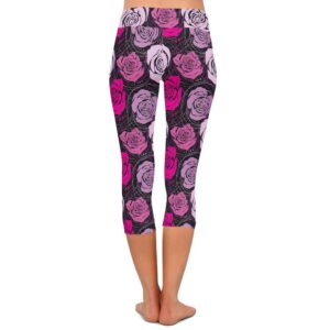 Rosy Swirl Capri Leggings