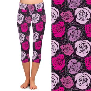 Rosy Swirl Capri Leggings