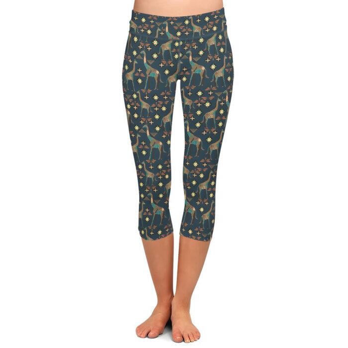 Savanna Giraffe Capri Leggings