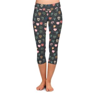 Scattered Hearts Capri Leggings