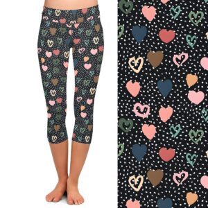 Scattered Hearts Capri Leggings