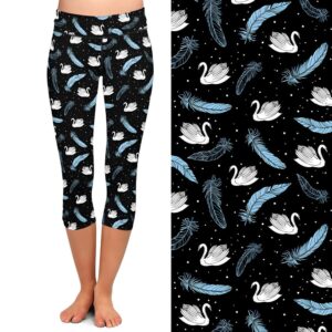 Starry Swan Capri Leggings