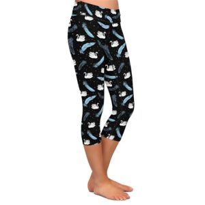 Starry Swan Capri Leggings