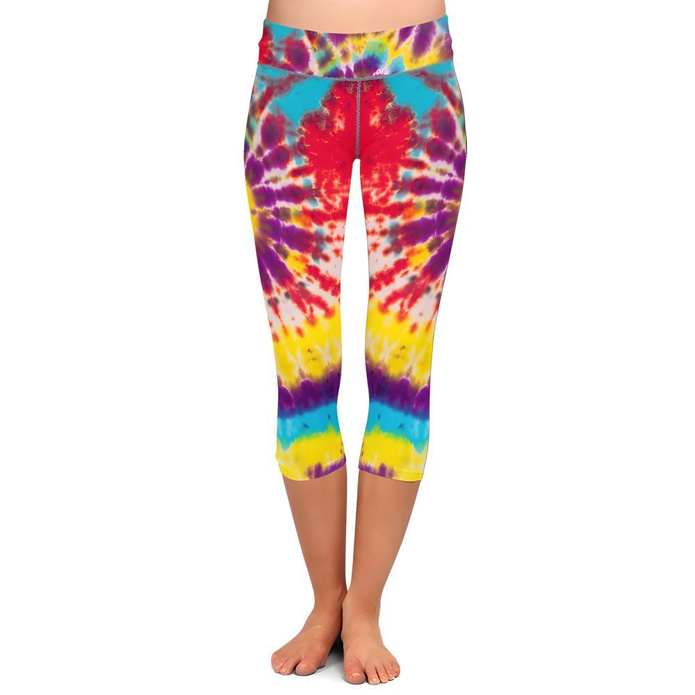 Sunburst Tie Die Capri Leggings