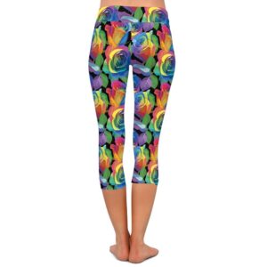 Technicolor Roses Capri Leggings
