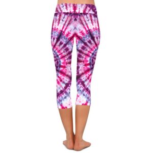 Tie Dye Spiral Capri Leggings