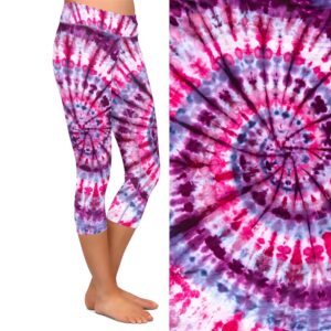 Tie Dye Spiral Capri Leggings