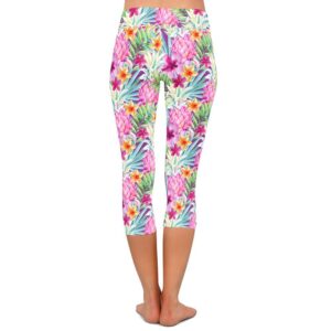 Tropical Bloom Capri Leggings