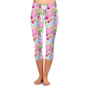 Tropical Bloom Capri Leggings