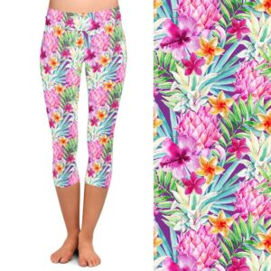 Tropical Bloom Capri Leggings