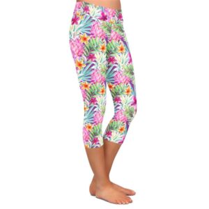 Tropical Bloom Capri Leggings