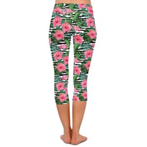 Tropical Zebra Capri Leggings