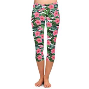 Tropical Zebra Capri Leggings