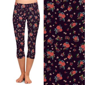 Vintage Rose Capri Leggings