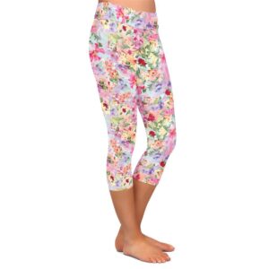 Watercolor Garden Capri Leggings