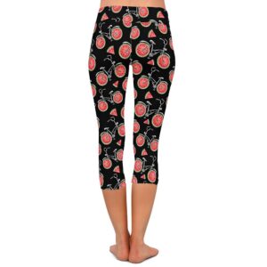 Watermelon Bicycle Capri Leggings