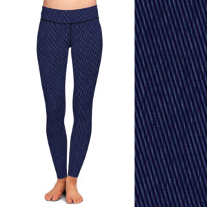 Navy Pinstripe Leggings