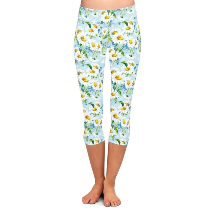 Spring Daisy Capri Leggings