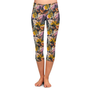 Tropical Leaf Capri Leggings