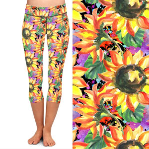 Wild Sunflowers Capri Leggings
